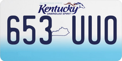 KY license plate 653UUO