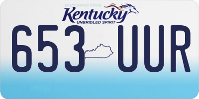 KY license plate 653UUR