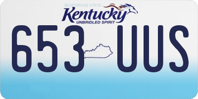 KY license plate 653UUS