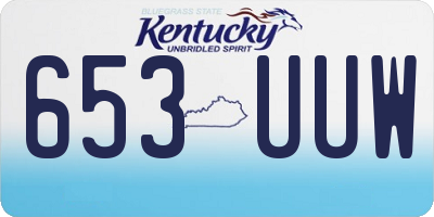 KY license plate 653UUW