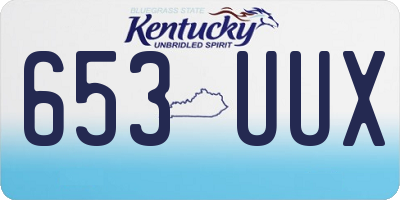 KY license plate 653UUX