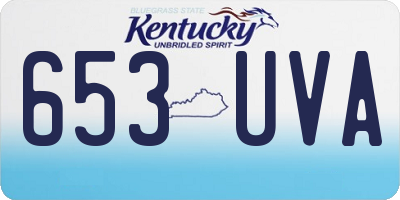 KY license plate 653UVA