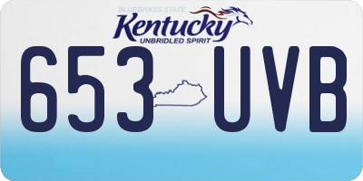 KY license plate 653UVB