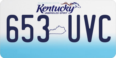KY license plate 653UVC