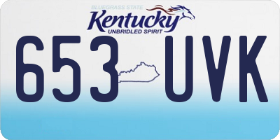 KY license plate 653UVK