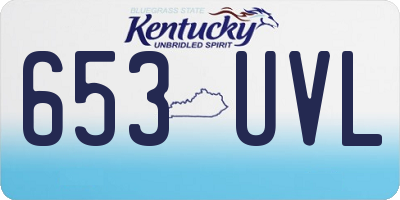 KY license plate 653UVL