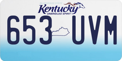 KY license plate 653UVM