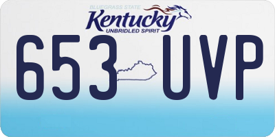 KY license plate 653UVP