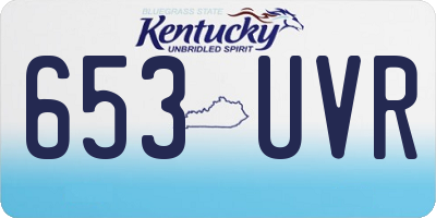 KY license plate 653UVR
