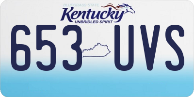 KY license plate 653UVS