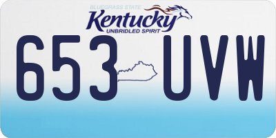 KY license plate 653UVW