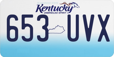 KY license plate 653UVX