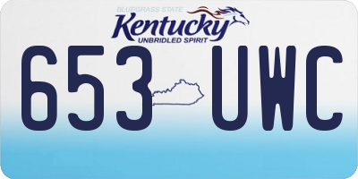 KY license plate 653UWC
