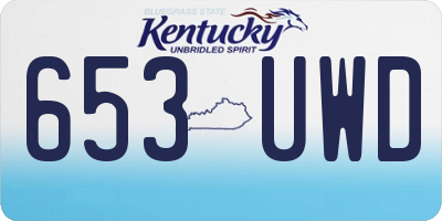KY license plate 653UWD