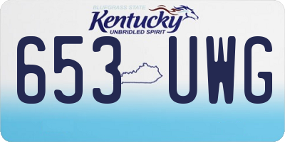 KY license plate 653UWG