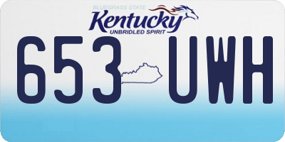 KY license plate 653UWH