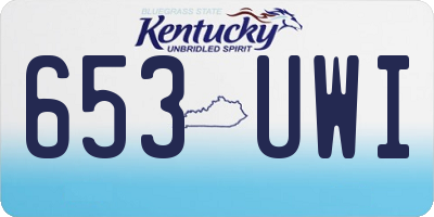 KY license plate 653UWI