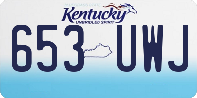 KY license plate 653UWJ