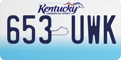 KY license plate 653UWK