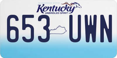 KY license plate 653UWN