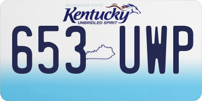 KY license plate 653UWP