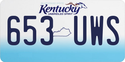 KY license plate 653UWS