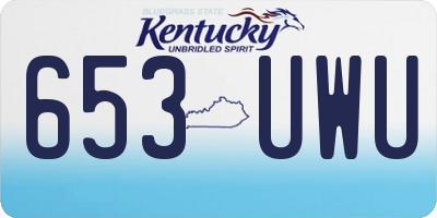 KY license plate 653UWU