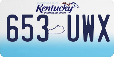 KY license plate 653UWX