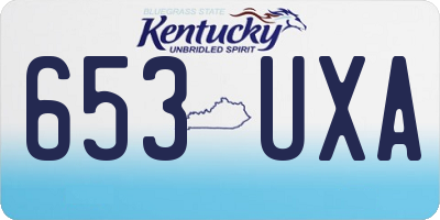 KY license plate 653UXA
