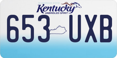 KY license plate 653UXB
