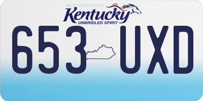 KY license plate 653UXD