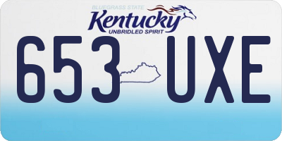 KY license plate 653UXE