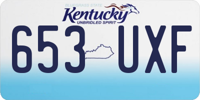 KY license plate 653UXF