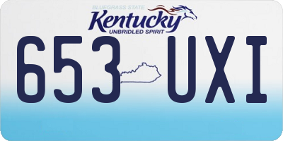 KY license plate 653UXI