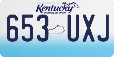 KY license plate 653UXJ