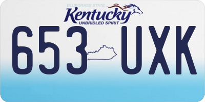KY license plate 653UXK