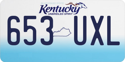 KY license plate 653UXL