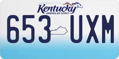 KY license plate 653UXM