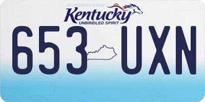 KY license plate 653UXN