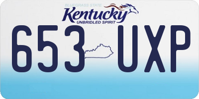 KY license plate 653UXP