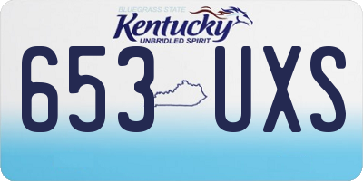 KY license plate 653UXS