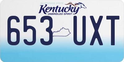 KY license plate 653UXT