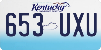 KY license plate 653UXU