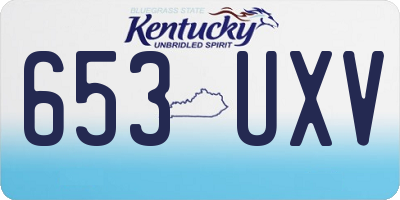 KY license plate 653UXV