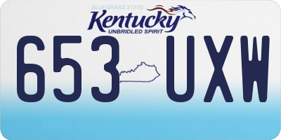 KY license plate 653UXW