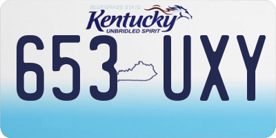 KY license plate 653UXY
