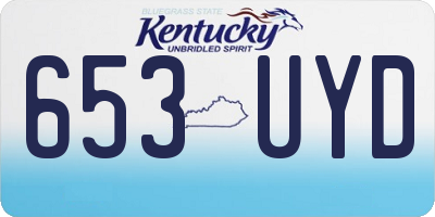 KY license plate 653UYD