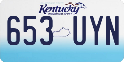KY license plate 653UYN