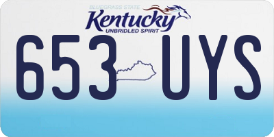 KY license plate 653UYS
