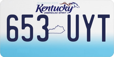 KY license plate 653UYT